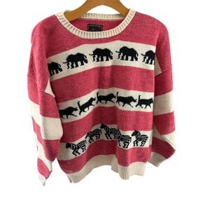 Unique Graphic Knit Sweater‎ Crew Neck Long Sleeve